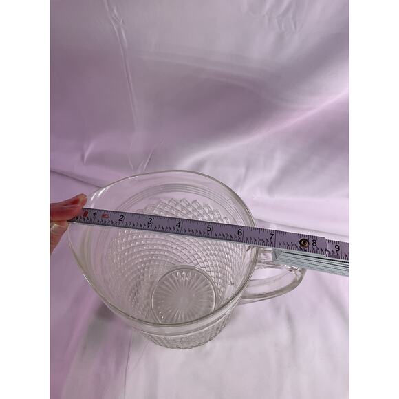 Vintage Crystal Anchor Hocking Miss America Depression Glass Pitcher Diamont Cut - Picture 12 of 12
